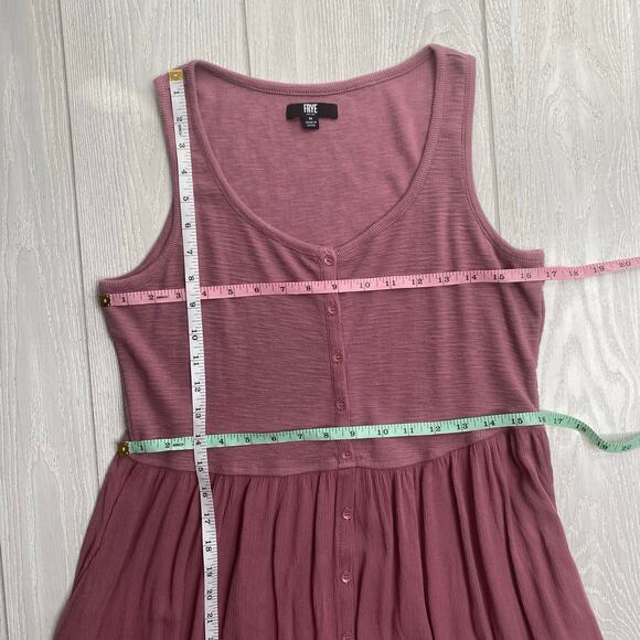 Frye Women's Dusty Rose Pink Button Front Midi Dress Size Medium - Picture 5 of 11